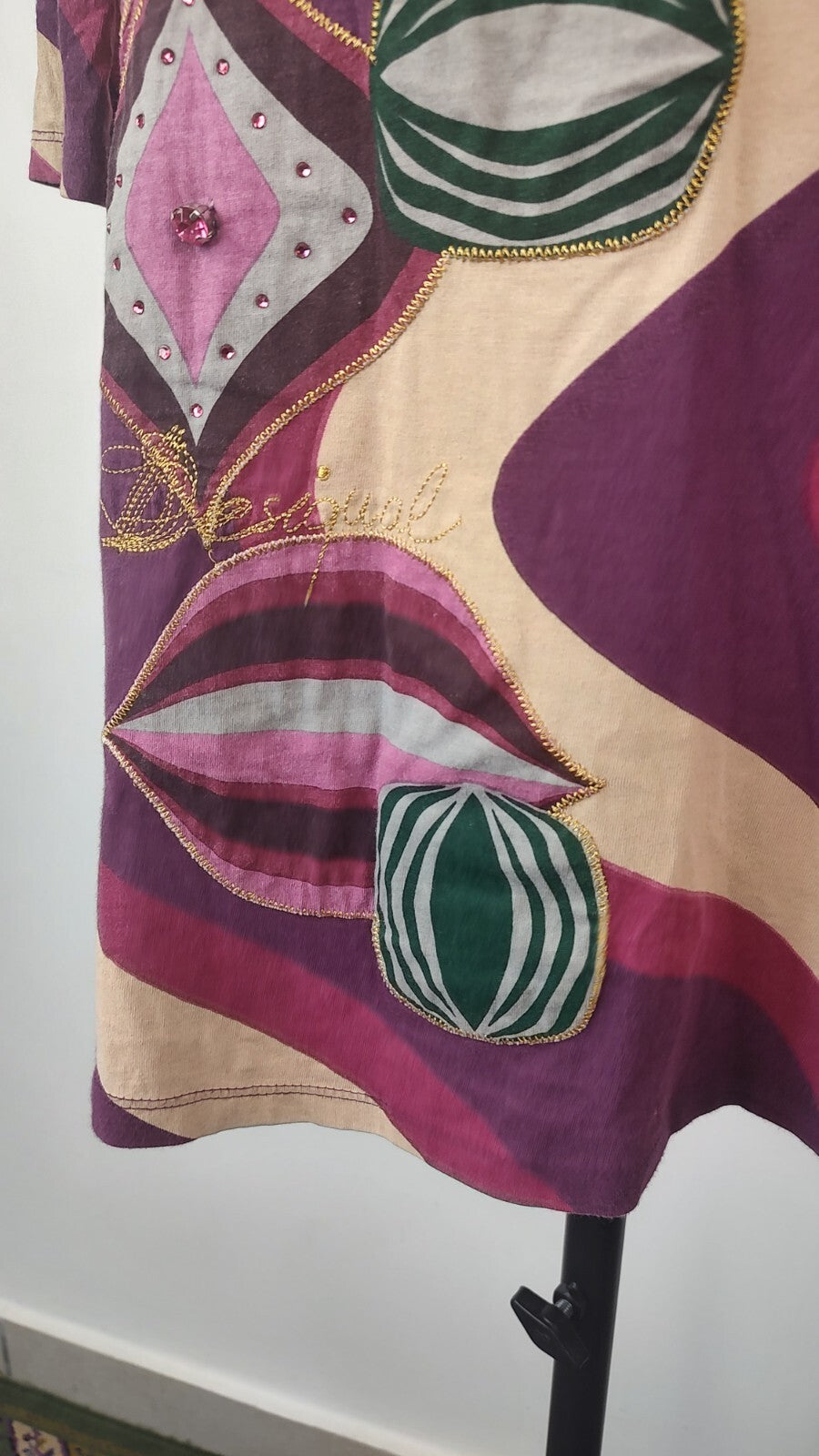 DESIGUAL VESTITO DONNA TG. XS WOMAN CASUAL VINTAGE DRESS