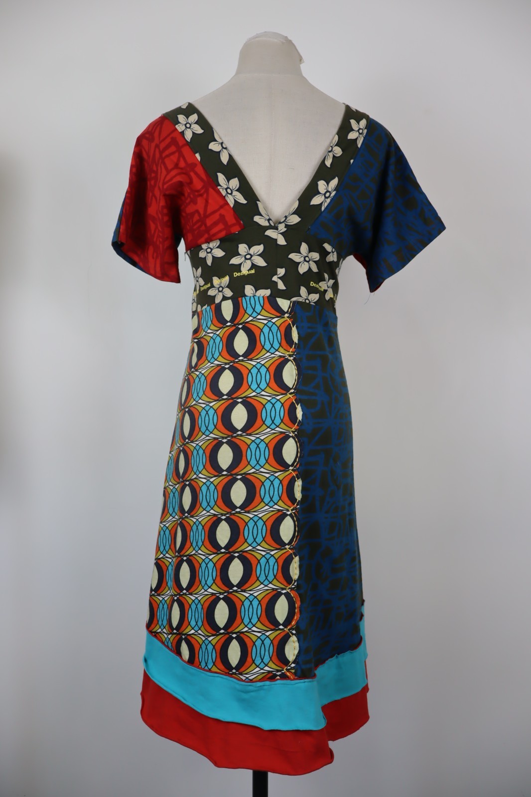 DESIGUAL VESTITO DONNA TG. M WOMAN CASUAL VINTAGE DRESS COTONE