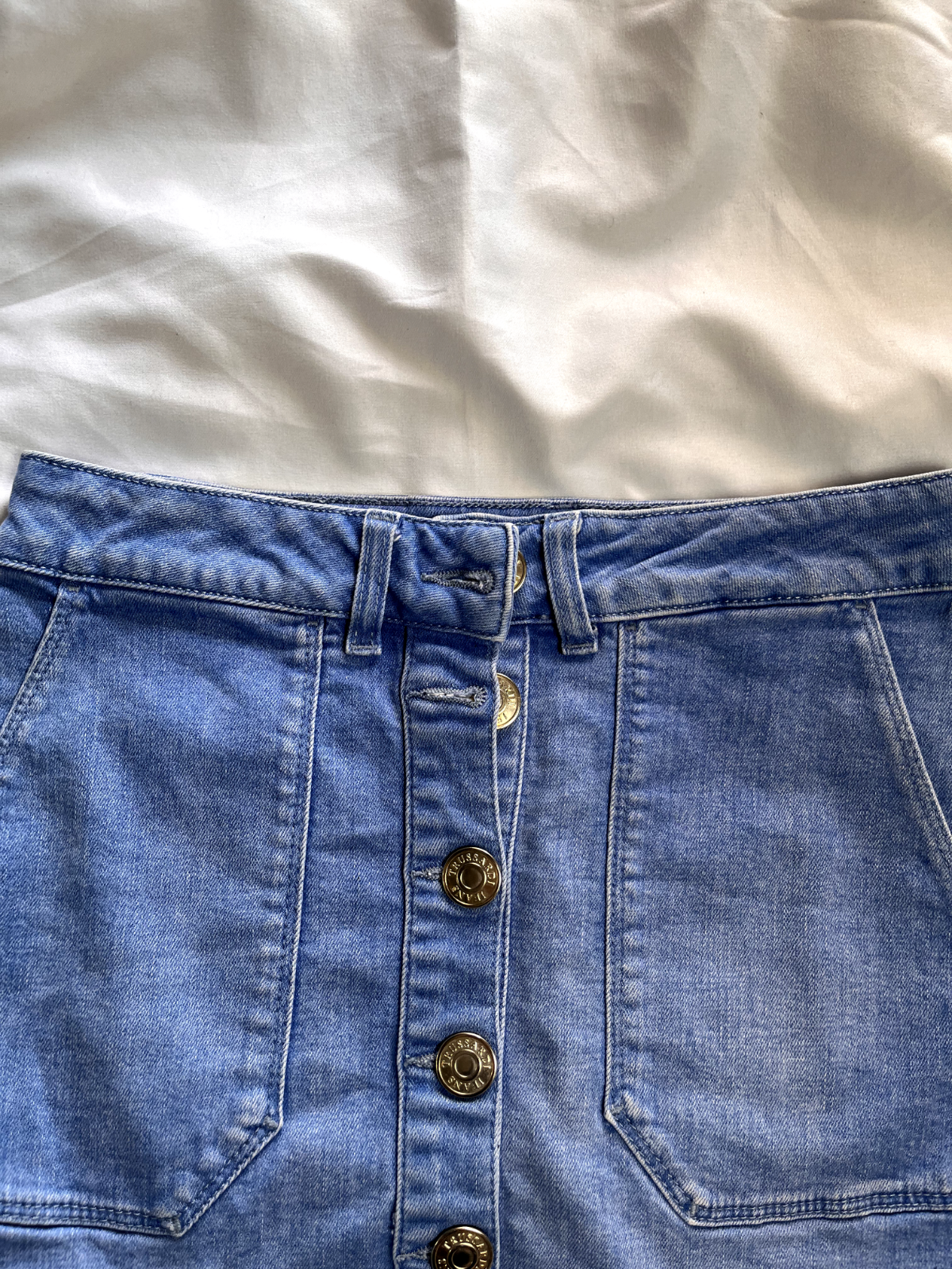 TRUSSARDI JEANS GONNA DONNA WOMAN SKIRT Tg. 38 CASUAL VINTAGE COTONE