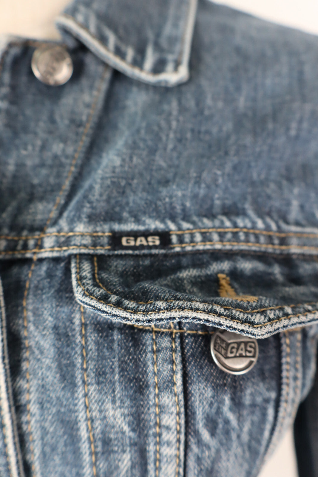GAS JEANS GIUBBINO DONNA Tg. S WOMAN CASUAL JACKET COTONE COTTON DENIM VINTAGE