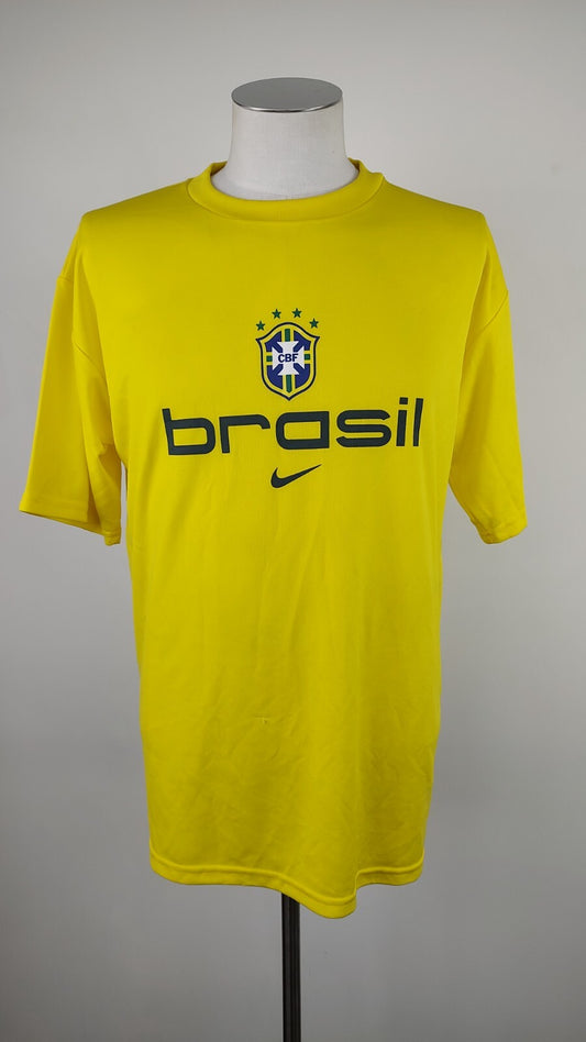 NIKE BRASILE MAGLIA CALCIO UOMO Tg M SOCCER JERSEY TRIKOT VINTAGE