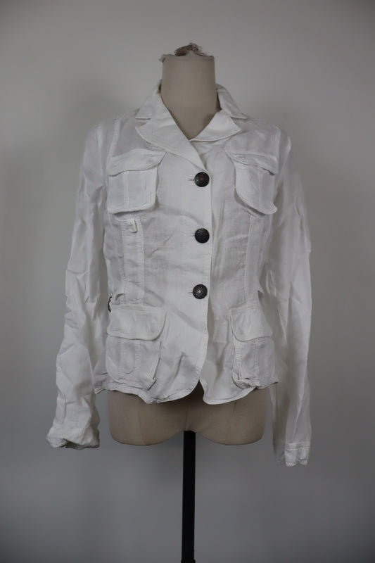 MARELLA GIACCA LINO DONNA Tg 42 WOMAN CASUAL VINTAGE JACKET SUIT