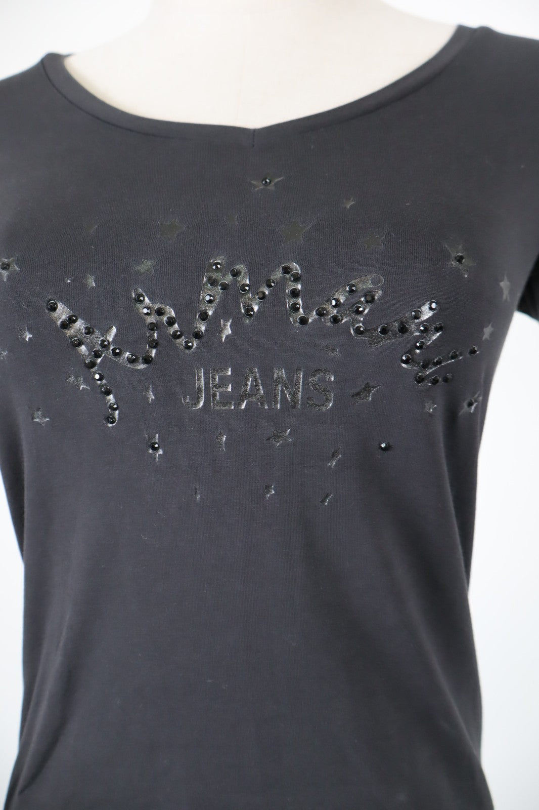 ARMANI JEANS MAGLIA DONNA TG. XS WOMAN CASUAL VINTAGE T-SHIRT TOP COTONE