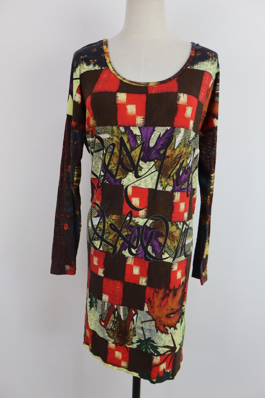DESIGUAL VESTITO DONNA TG. L WOMAN CASUAL VINTAGE DRESS ABITO VISCOSA