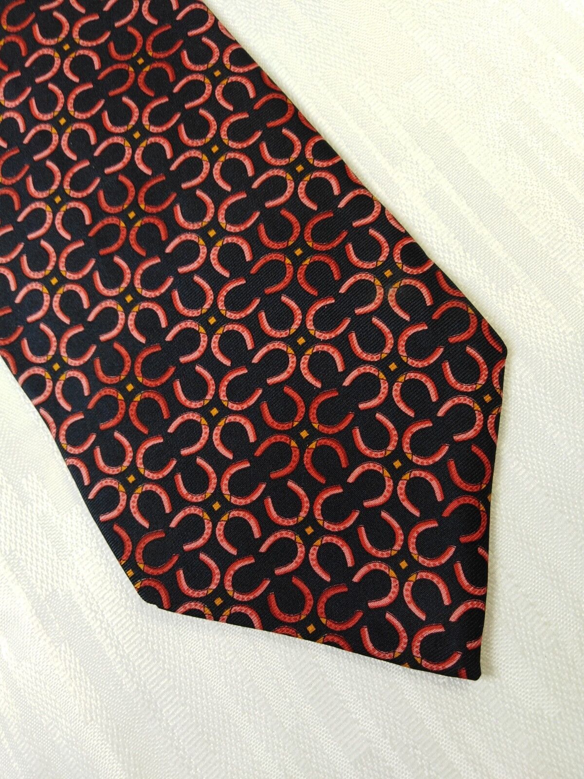 LONGCHAMP PARIS 100% SILK TIE SETA CRAVATTA NECKTIE MADE IN ITALY