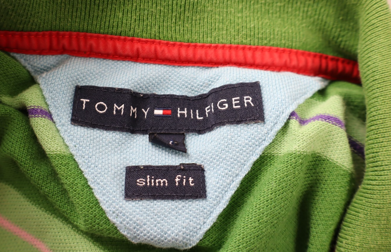 TOMMY HILFIGER POLO MAGLIA UOMO TG M SLIM MAN T-SHIRT CASUAL VINTAGE COTONE
