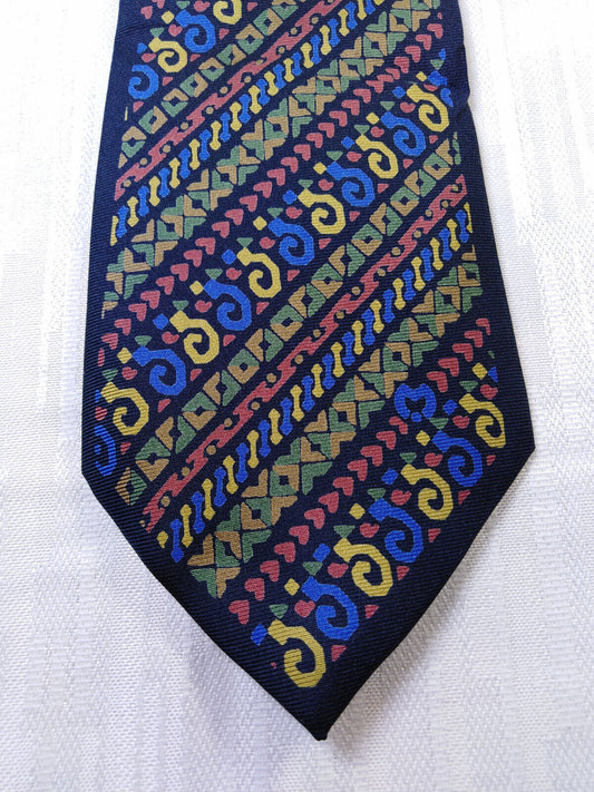 MILA SHON 100% SILK TIE SETA CRAVATTA NECKTIE MADE IN ITALY