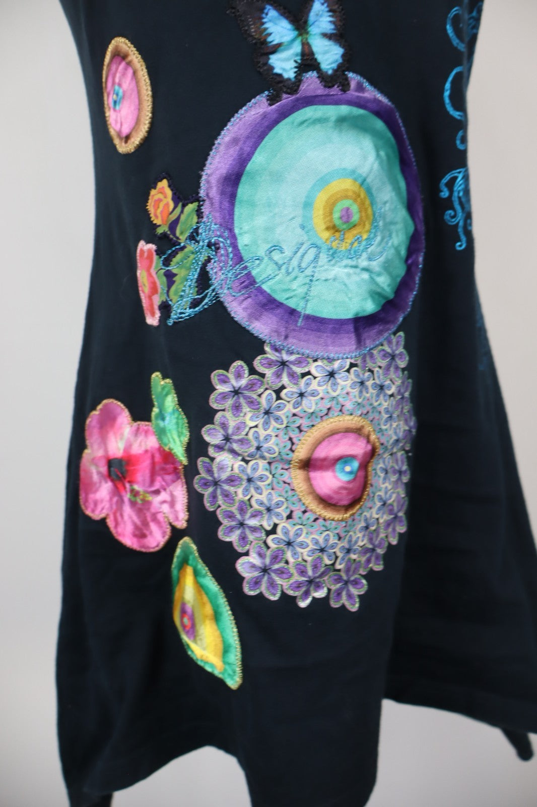 DESIGUAL VESTITO DONNA TG. M WOMAN CASUAL VINTAGE DRESS COTONE