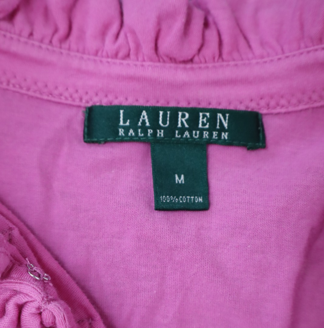 LAUREN RALPH LAUREN DONNA MAGLIA COTONE TG. M COTTON SHIRT CASUAL VINTAGE ROUCHE