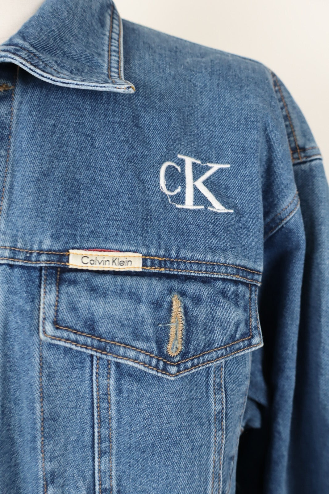 CALVIN KLEIN JEANS GIUBBINO DENIM COTONE UOMO Tg 3XL MAN CASUAL VINTAGE JACKET