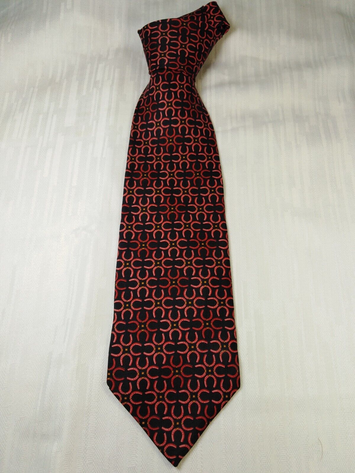 LONGCHAMP PARIS 100% SILK TIE SETA CRAVATTA NECKTIE MADE IN ITALY