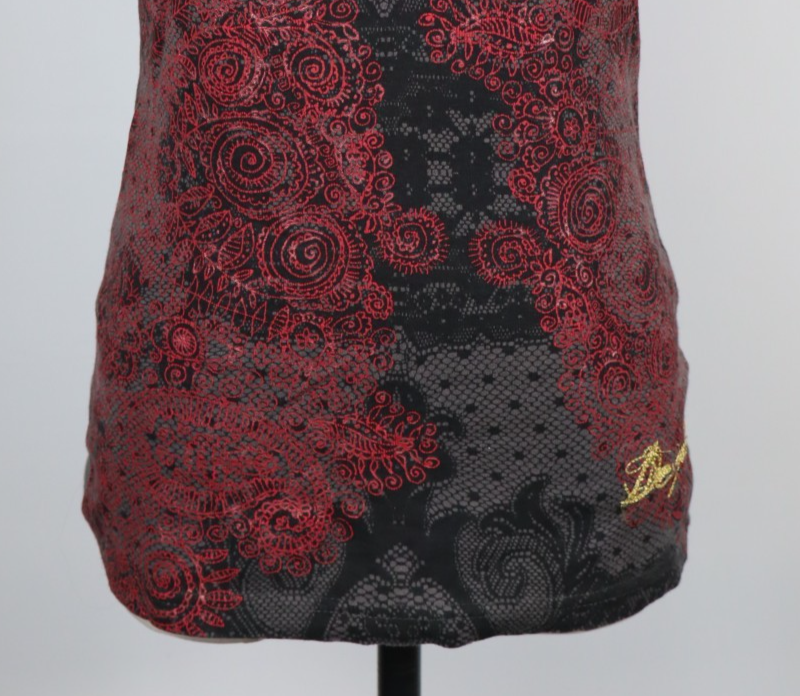 DESIGUAL MAGLIA DONNA TG. XS CANOTTA PIZZO WOMAN CASUAL VINTAGE TOP