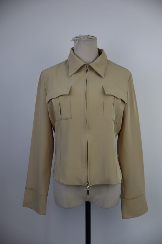 CAMICIA CON ZIP DONNA 46 WOMAN SHIRT MINIMALISTA FUTURISTICA VINTAGE Y2K 2000'S
