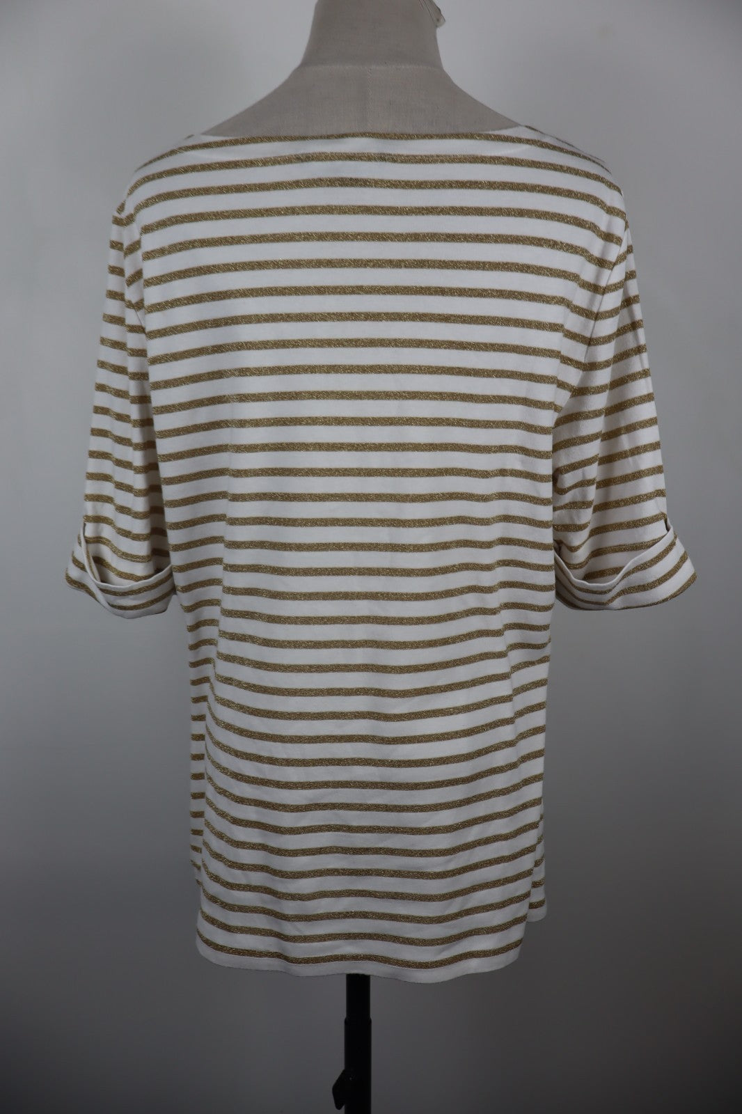 RALPH LAUREN MAGLIA DONNA TG. 2XL WOMAN CASUAL VINTAGE T-SHIRT COTONE RIGHE