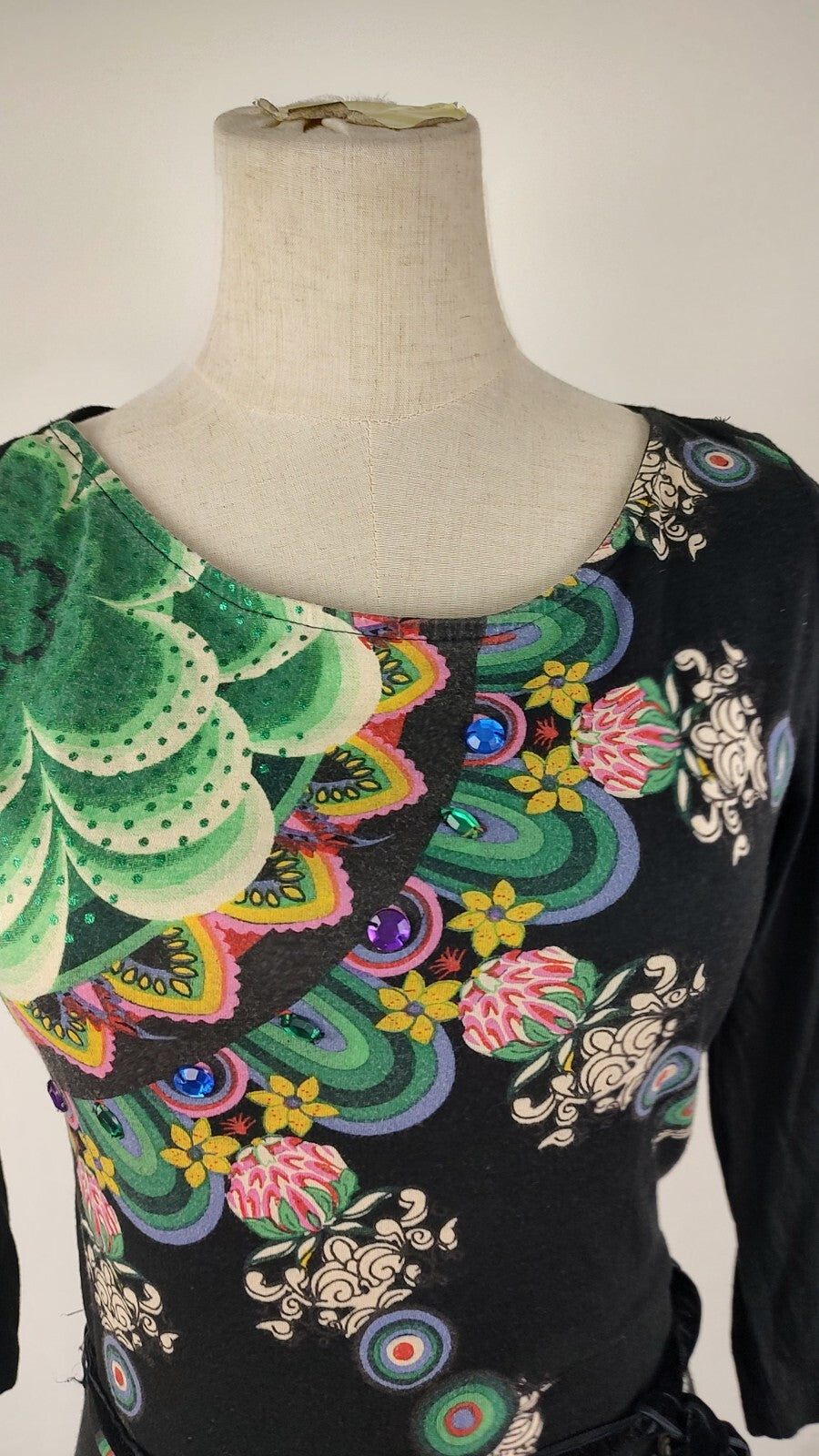 DESIGUAL VESTITO DONNA TG. M WOMAN CASUAL VINTAGE DRESS