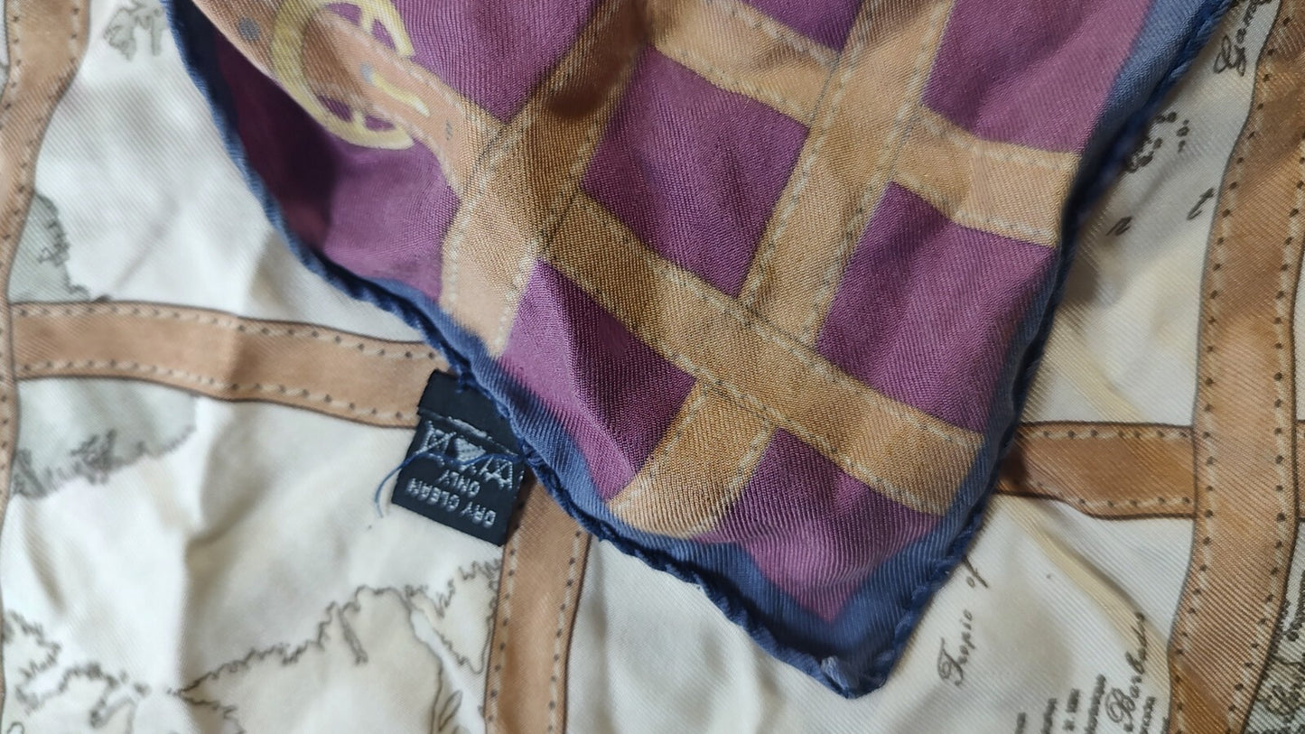 ALVIERO MARTINI FOULARD 100% SILK SETA SCARVES SCARF SQUARE MADE IN ITALY