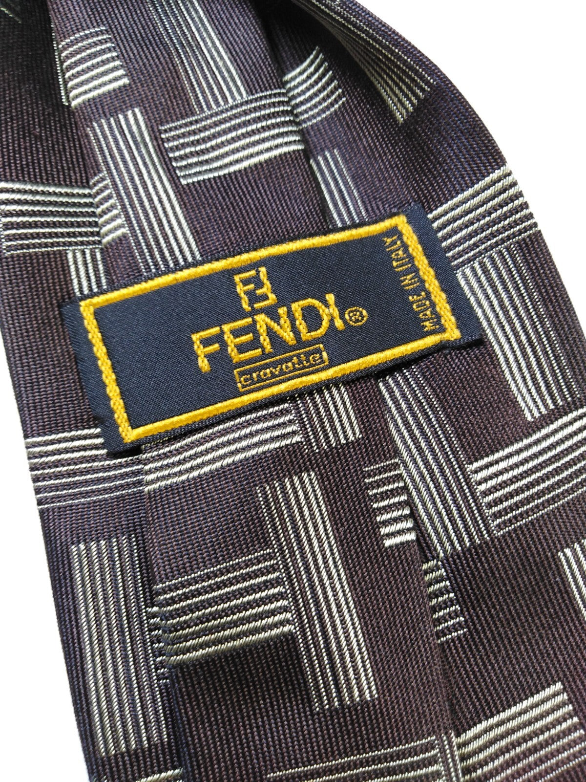 FENDI 100% SILK TIE SETA CRAVATTA NECKTIE MADE IN ITALY CLASSIC VINTAGE