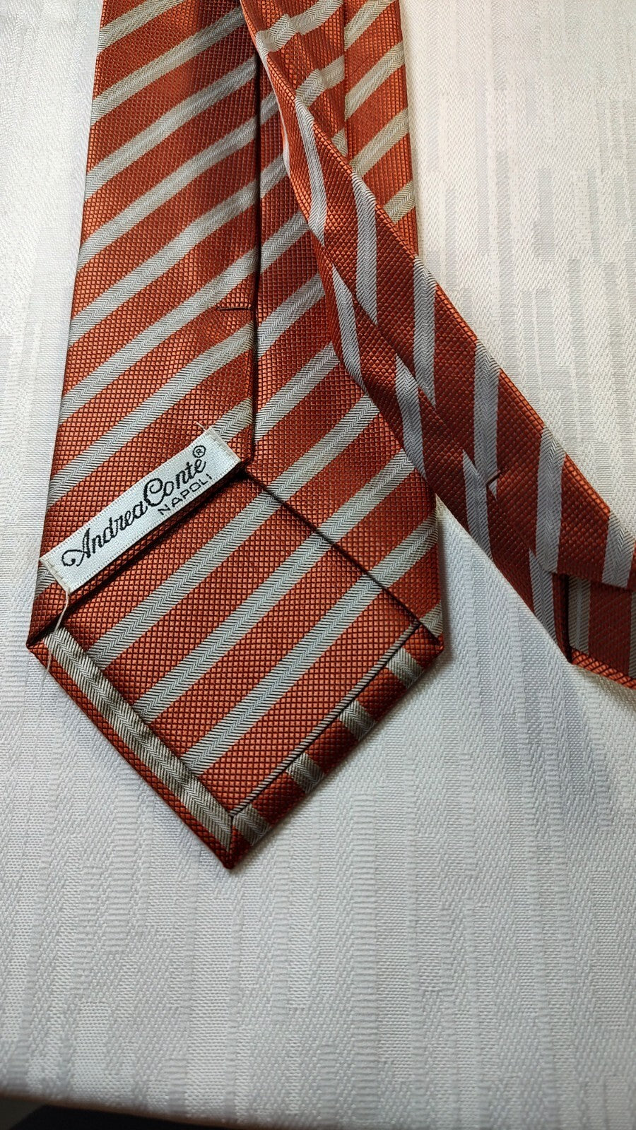 ANDREA CONTE SILK TIE SETA CRAVATTA NECKTIE ITALY SELF TIPPED CLASSIC