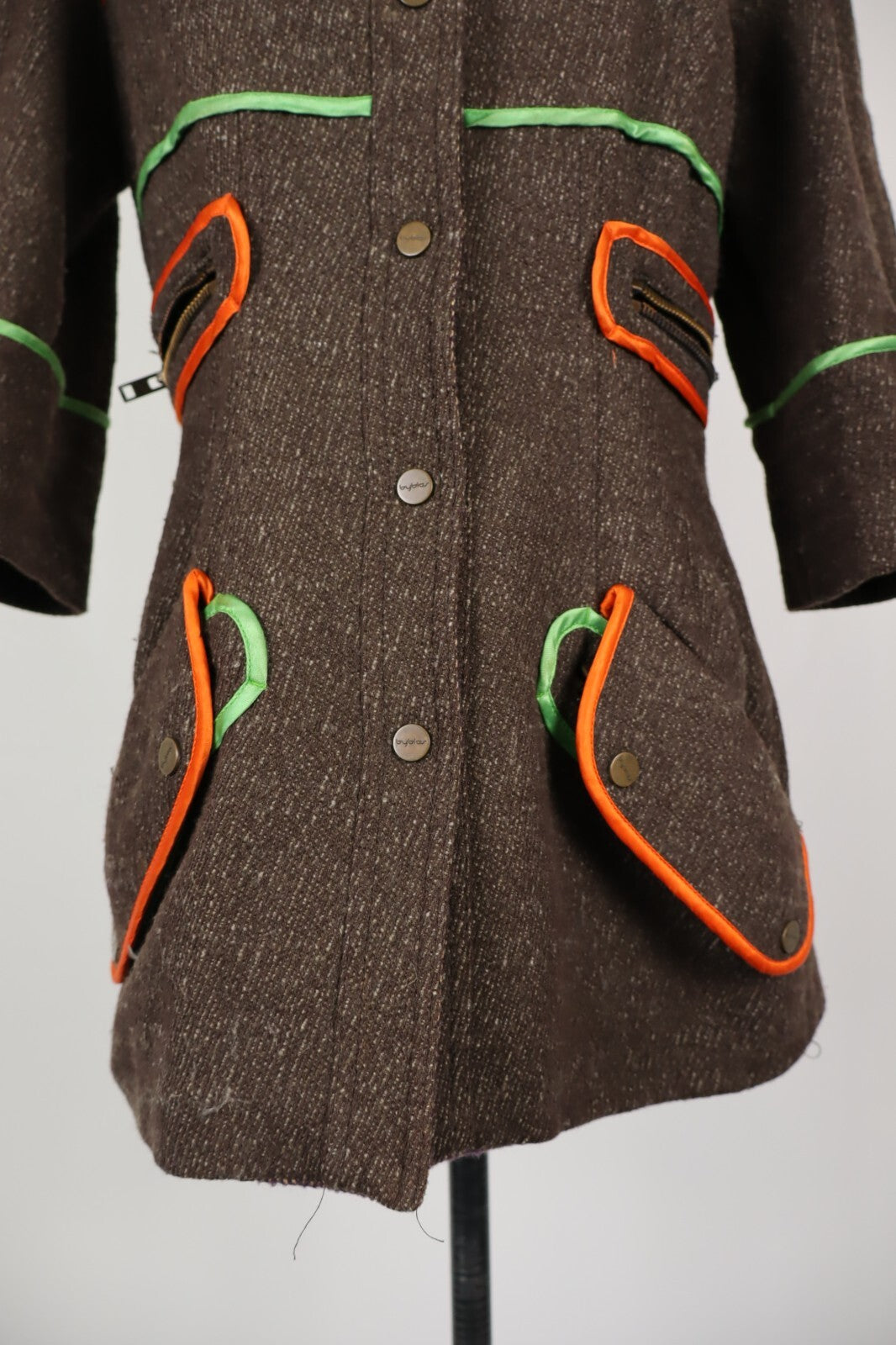 BYBLOS CAPPOTTO LANA COTONE GIACCA DONNA TG 44 WOMAN COAT VINTAGE