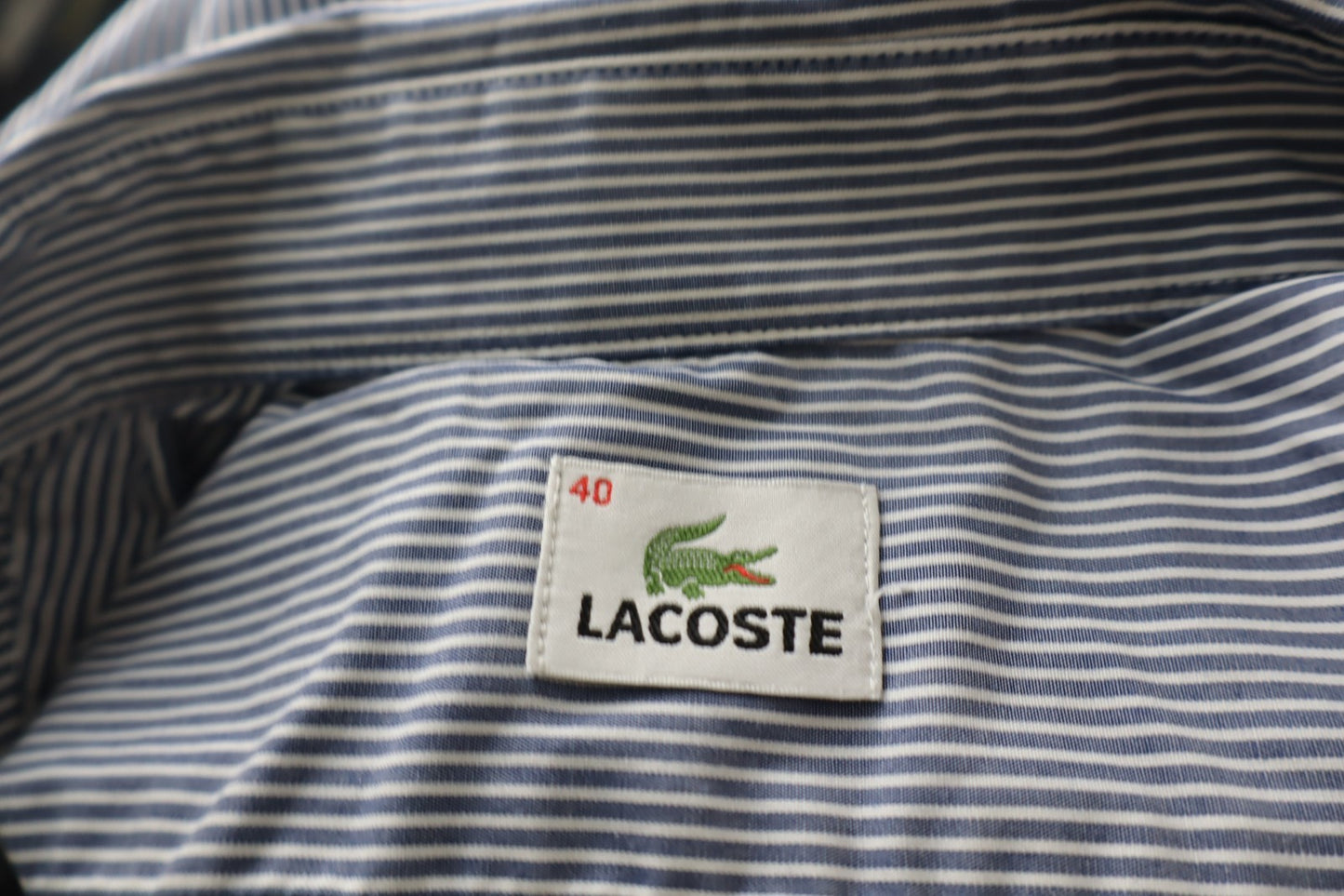LACOSTE CAMICIA MANICA LUNGA UOMO TG. 40 MAN CASUAL VINTAGE SHIRT COTONE LOGO