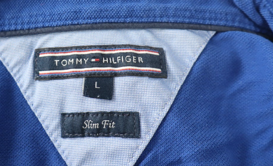 TOMMY HILFIGER MAGLIA POLO UOMO L SLIM MAN T-SHIRT CASUAL VINTAGE COTONE LOGO