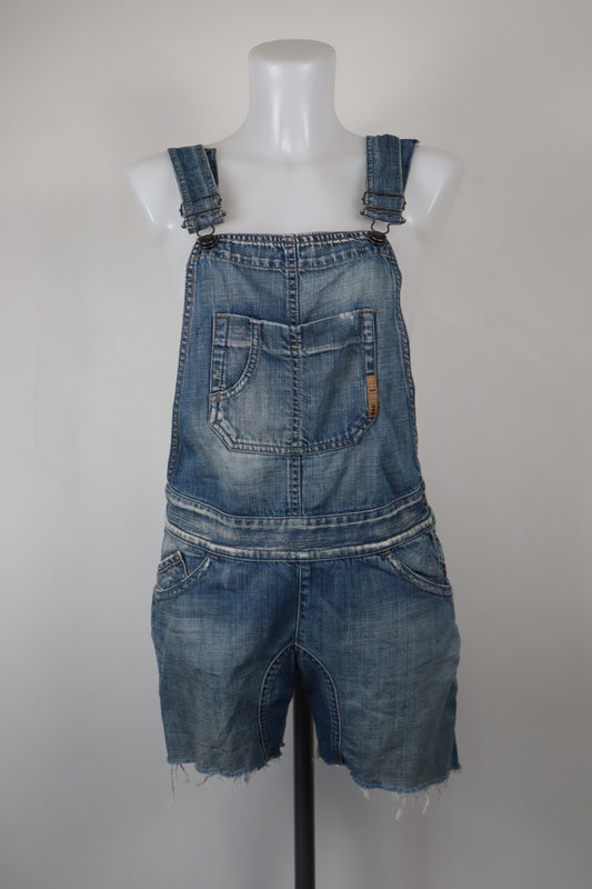 GAS JEANS COMPLETO DONNA PANTALONE TG 27 SALOPETTE ONE PIECE VINTAGE DENIM
