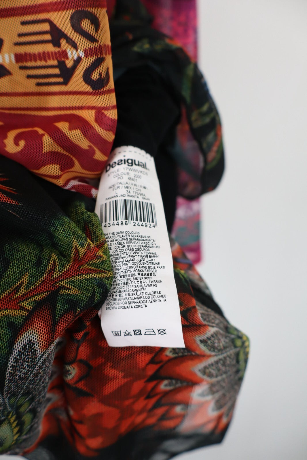 DESIGUAL VESTITO DONNA TG. L WOMAN CASUAL VINTAGE DRESS ABITO