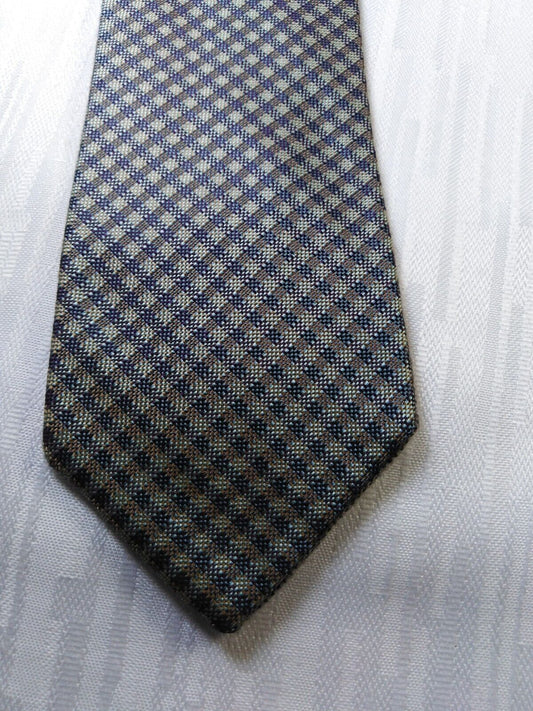 ICEBERG 100% SETA SILK TIE CRAVATTA NECKTIE ITALY VINTAGE DOUBLE-FACE
