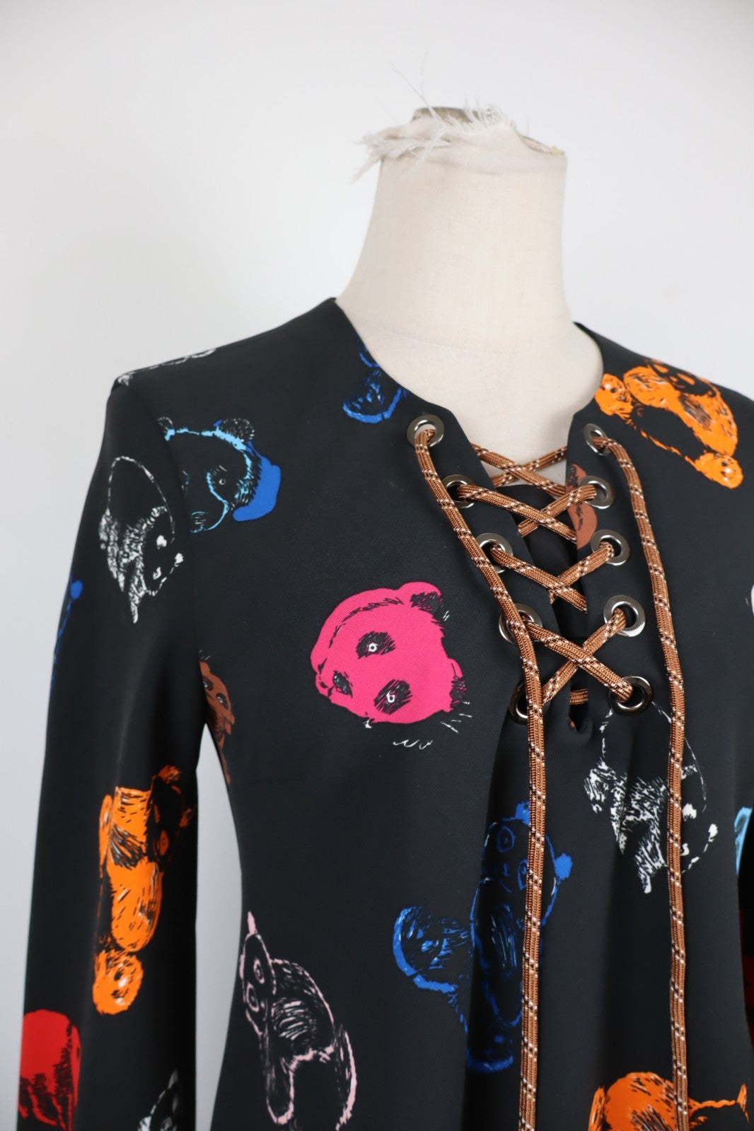 SPORTMAX CODE VESTITO ABITO DONNA TG. 38 WOMAN CASUAL VINTAGE DRESS ANIMALIER