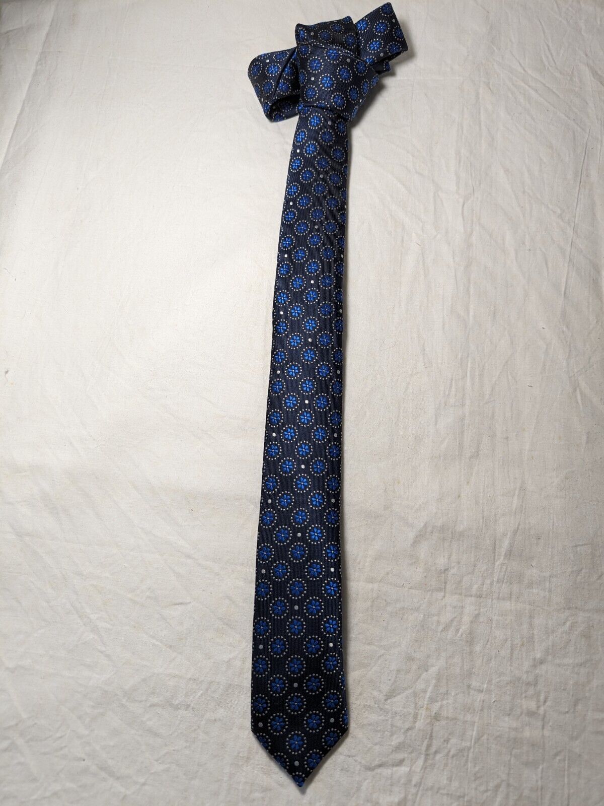 ZARLINI  100%  SILK TIE SETA CRAVATTA SELF TIPPED NECKTIE MADE IN ITALY
