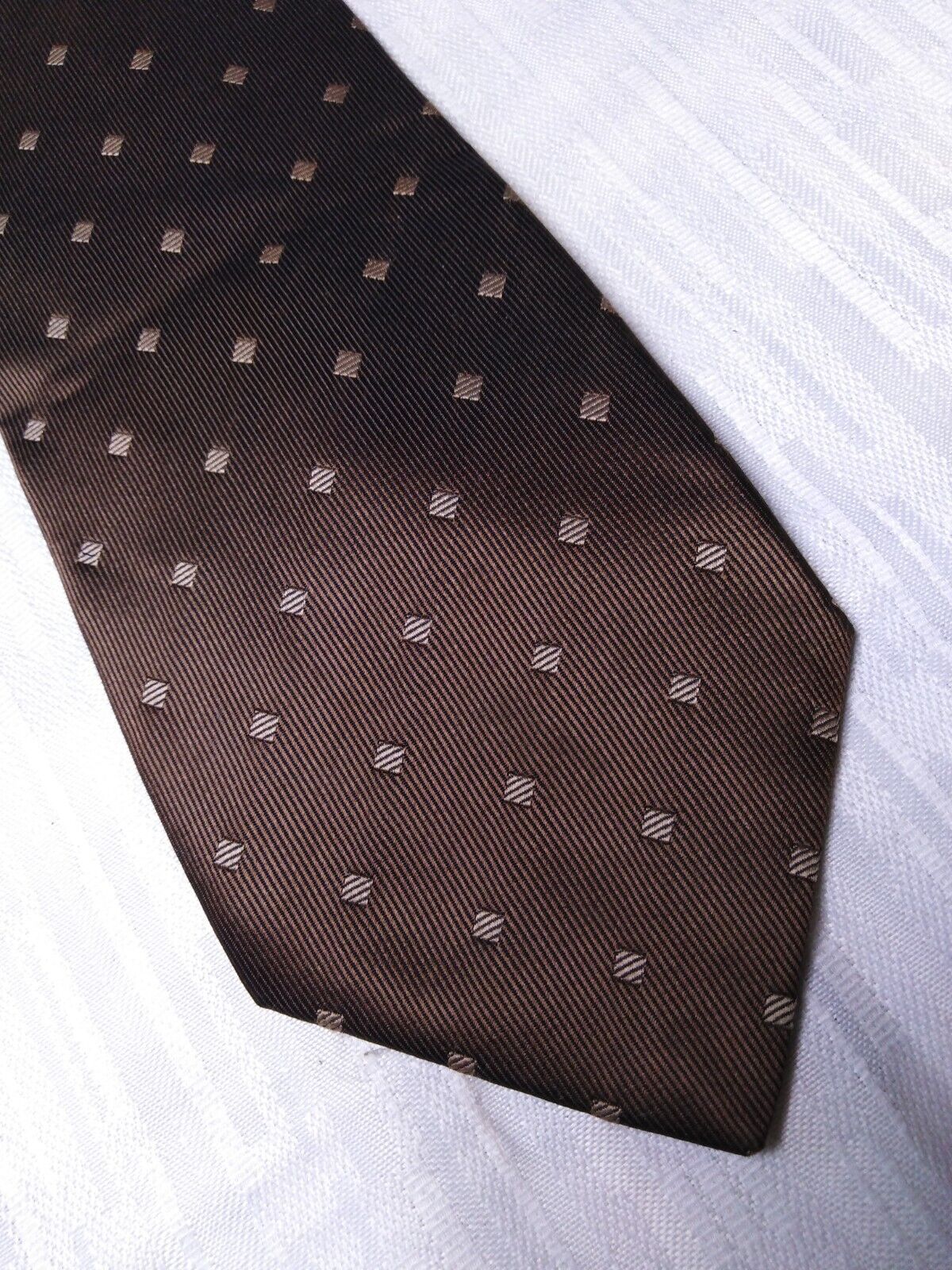 ANDREA CONTE NAPOLI 100% SILK TIE SETA CRAVATTA SELF TIPPED NECKTIE MADE ITALY