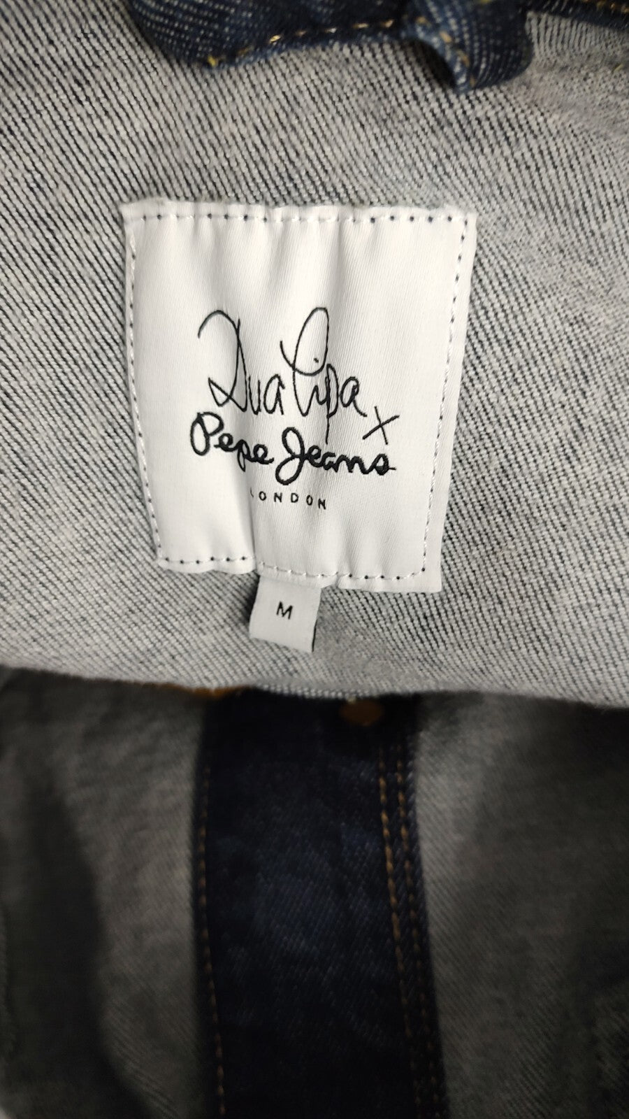 PEPE JEANS PER DUA LIPA GIUBBINO DONNA Tg. M WOMAN CASUAL JACKET COTONE DENIM