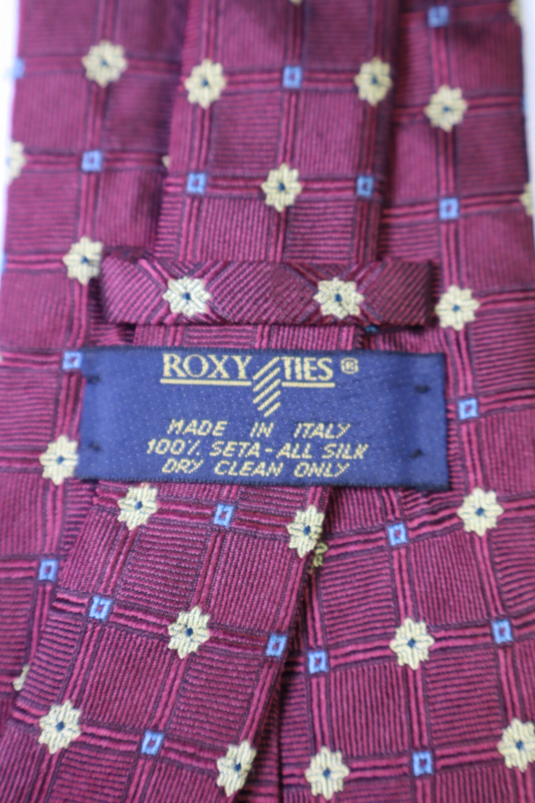 ROXY 100% SILK TIE SETA CRAVATTA NECKTIE MADE ITALY UOMO
