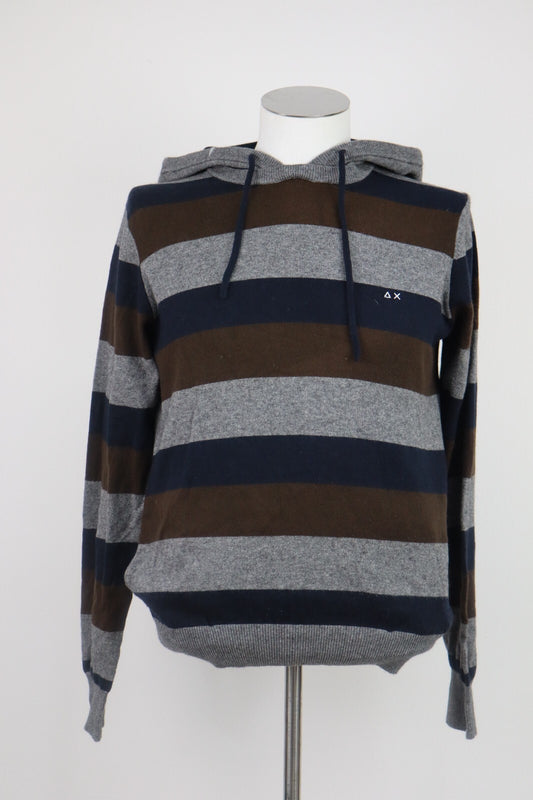 SUN 68 MAGLIONE CAPPUCCIO E TASCHE VINTAGE UOMO Tg. M MAN SWEATER CASUALCASHMERE