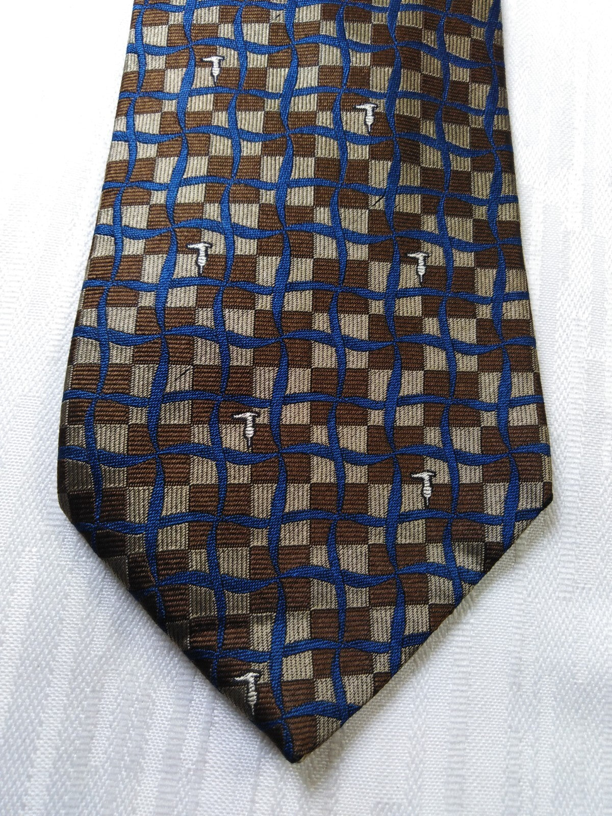 TRUSSARDI 100% SILK TIE SETA CRAVATTA NECKTIE MADE IN ITALIA CLASSIC