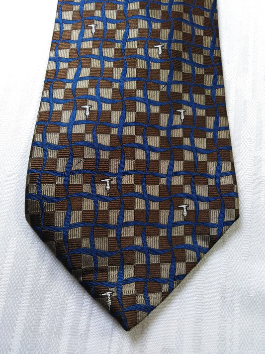 TRUSSARDI 100% SILK TIE SETA CRAVATTA NECKTIE MADE IN ITALIA CLASSIC