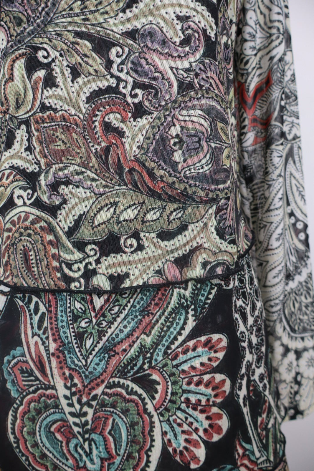 DESIGUAL VESTITO DONNA TG L WOMAN CASUAL VINTAGE DRESS ABITO MANICA LUNGA VELATO