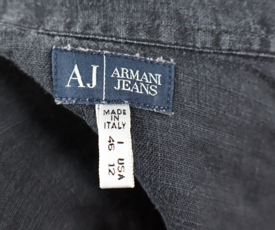 AJ ARMANI JEANS CAMICIA DONNA TG. 46 WOMAN SHIRT CASUAL VINTAGE LINO LINEN