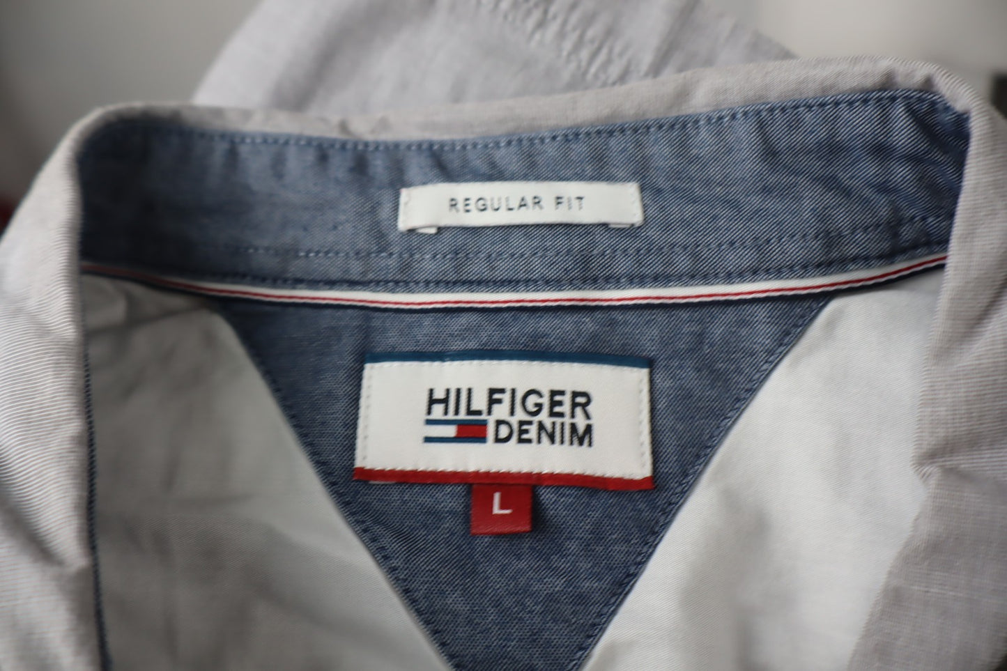 TOMMY HILFIGER DENIM CAMICIA UOMO COTONE TG. L MAN CASUAL VINTAGE SHIRT COTTON
