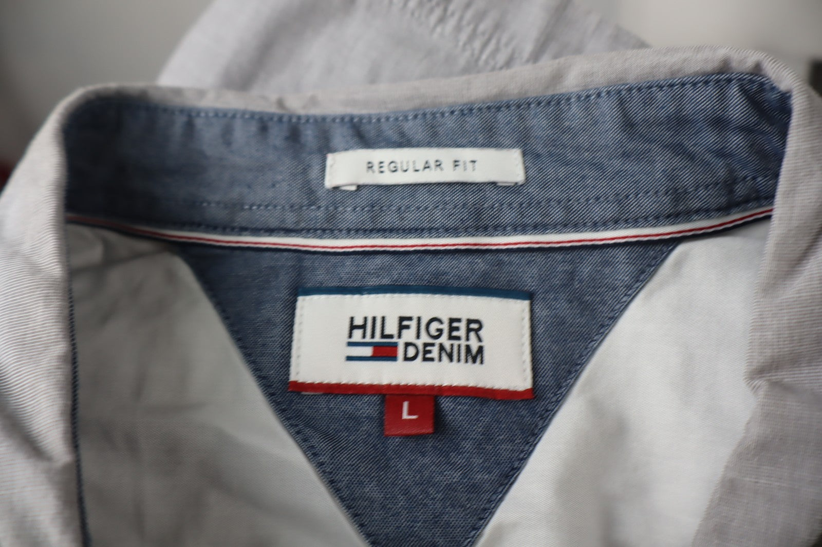 TOMMY HILFIGER DENIM CAMICIA UOMO COTONE TG. L MAN CASUAL VINTAGE SHIRT COTTON