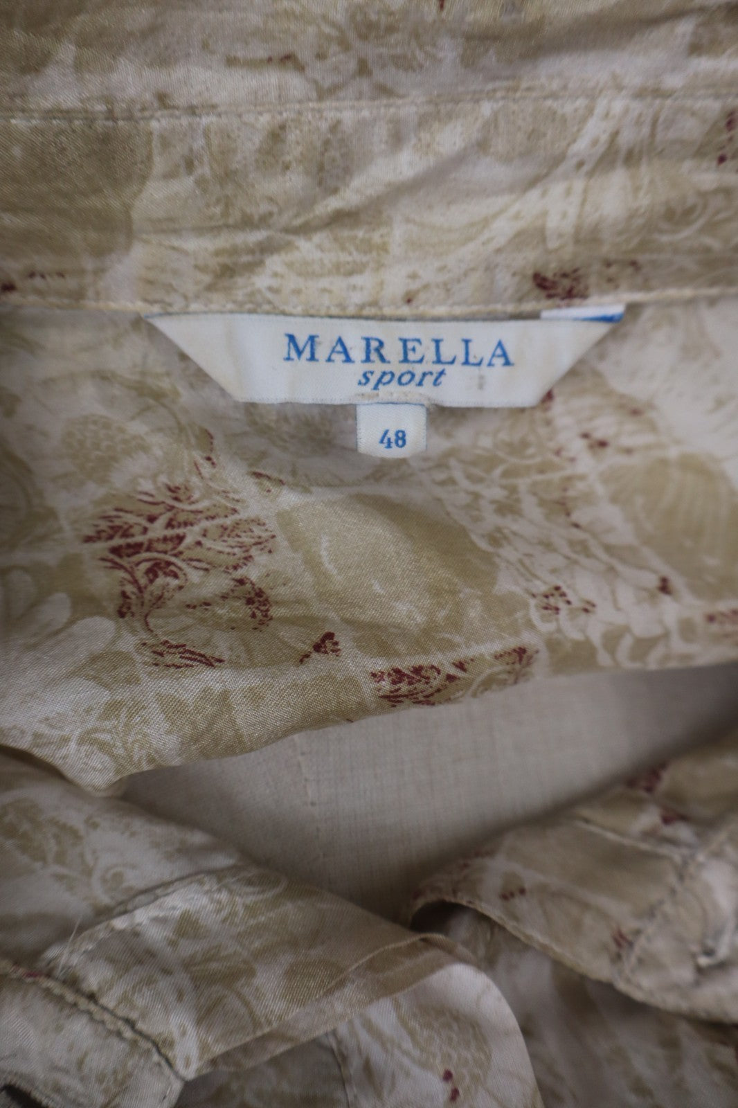 MARELLA CAMICIA MANICA LUNGA DONNA TG 48 WOMAN SHIRT CASUAL VINTAGE SETA