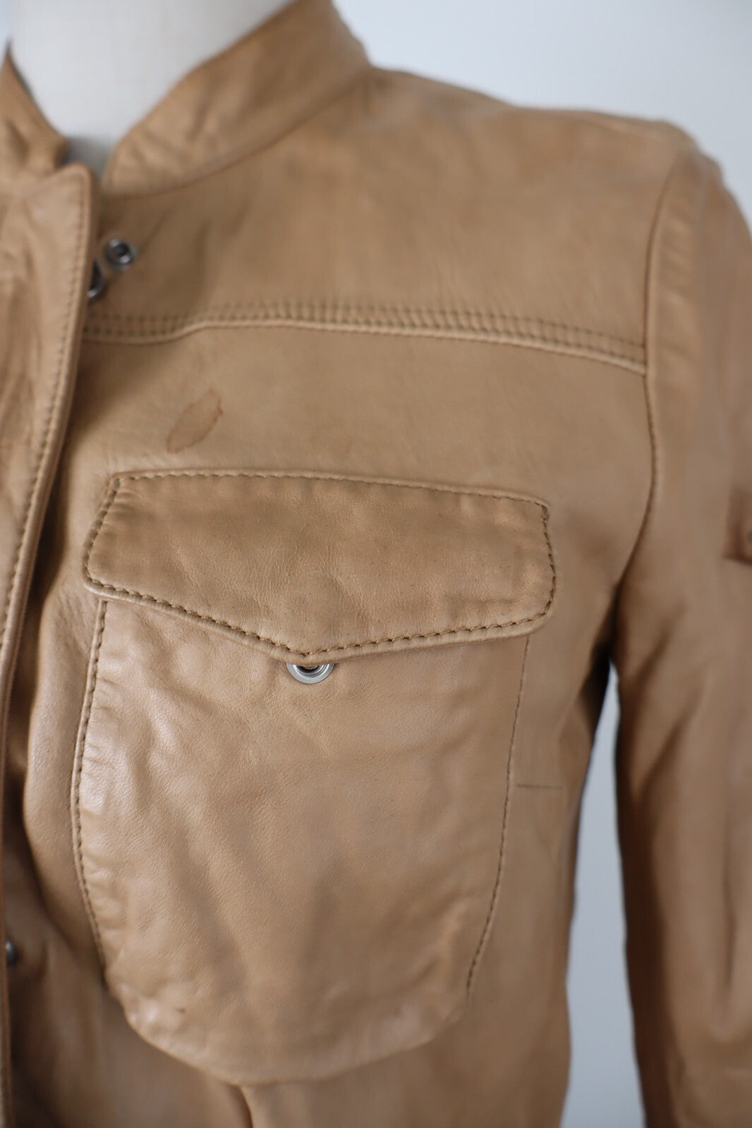 PEUTEREY GIUBBINO PELLE GIACCA DONNA 40 WOMAN CASUAL LEATHER JACKET VINTAGE