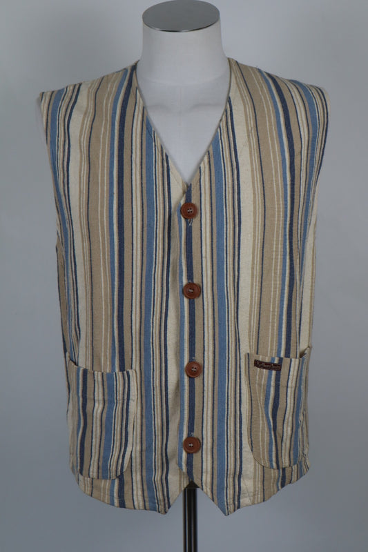 MARLBORO CLASSICS SMANICATO GILET BOHO COTTON SHIRT UOMO Tg L MAN CASUAL VINTAGE