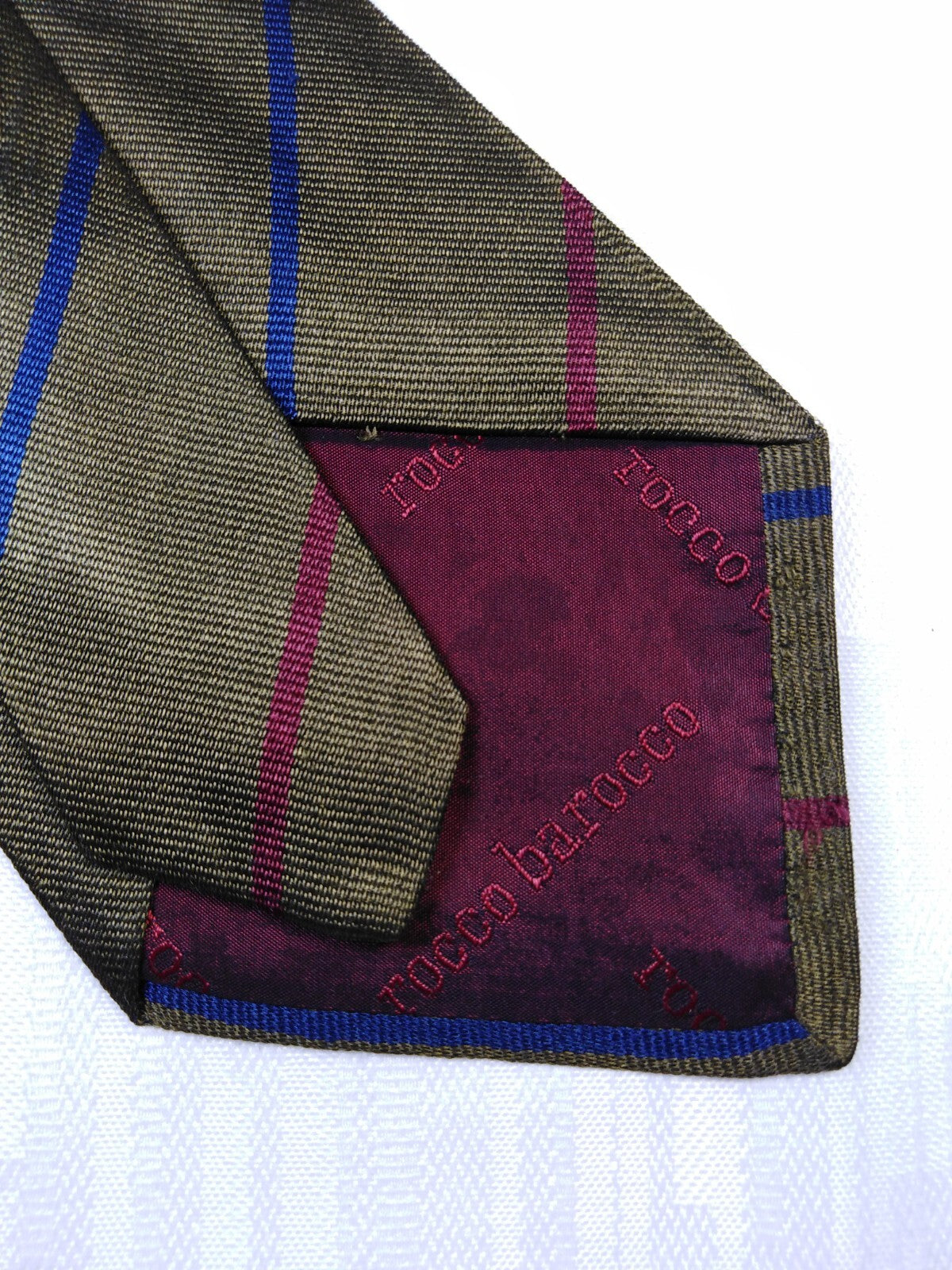 ROCCOBAROCCO 100% SILK TIE SETA CRAVATTA NECKTIE MADE IN ITALY