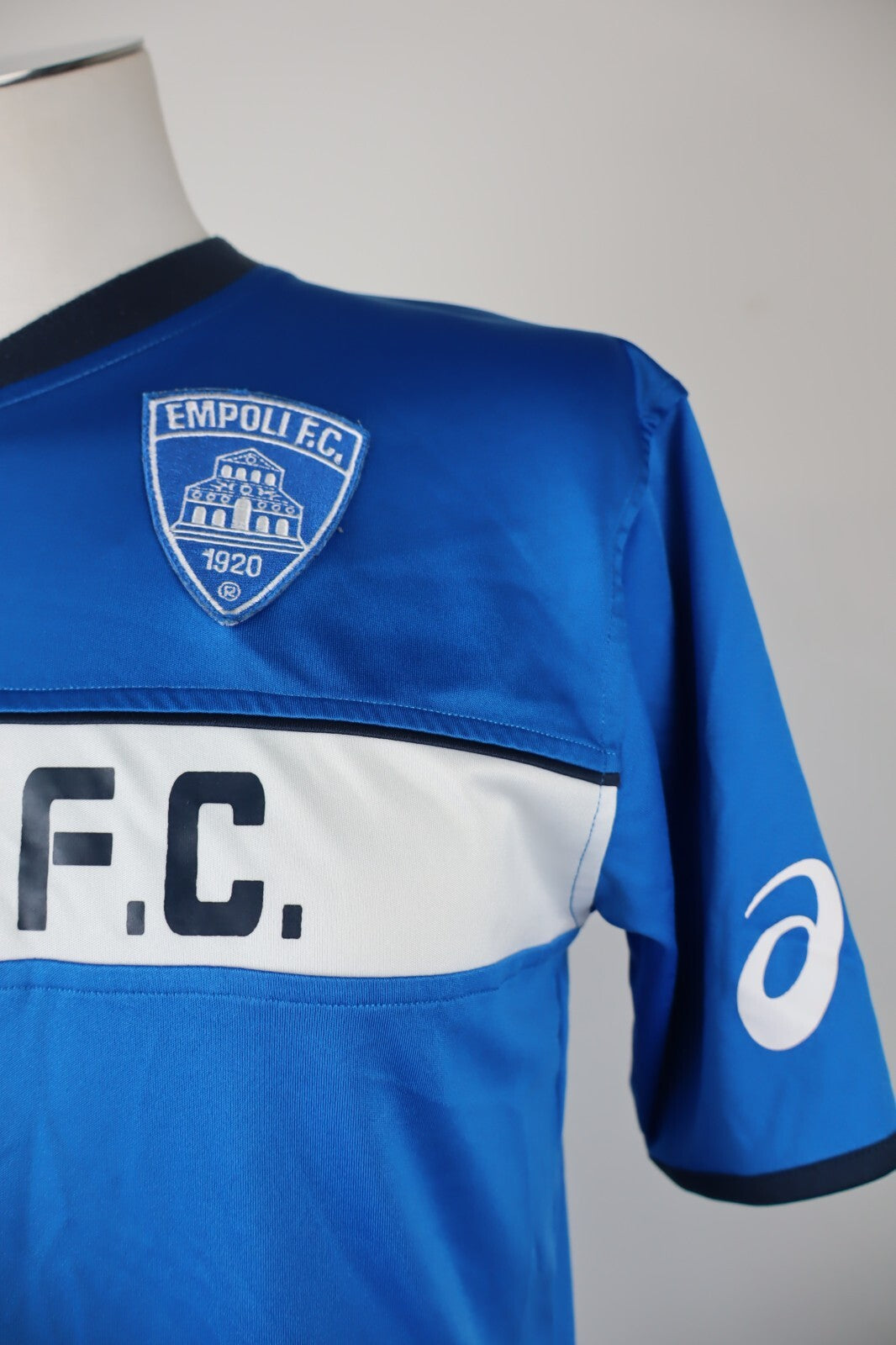 ASICS EMPOLI FC MAGLIA CALCIO UOMO Tg L SOCCER JERSEY SPORT VINTAGE AUTOGRAFATA