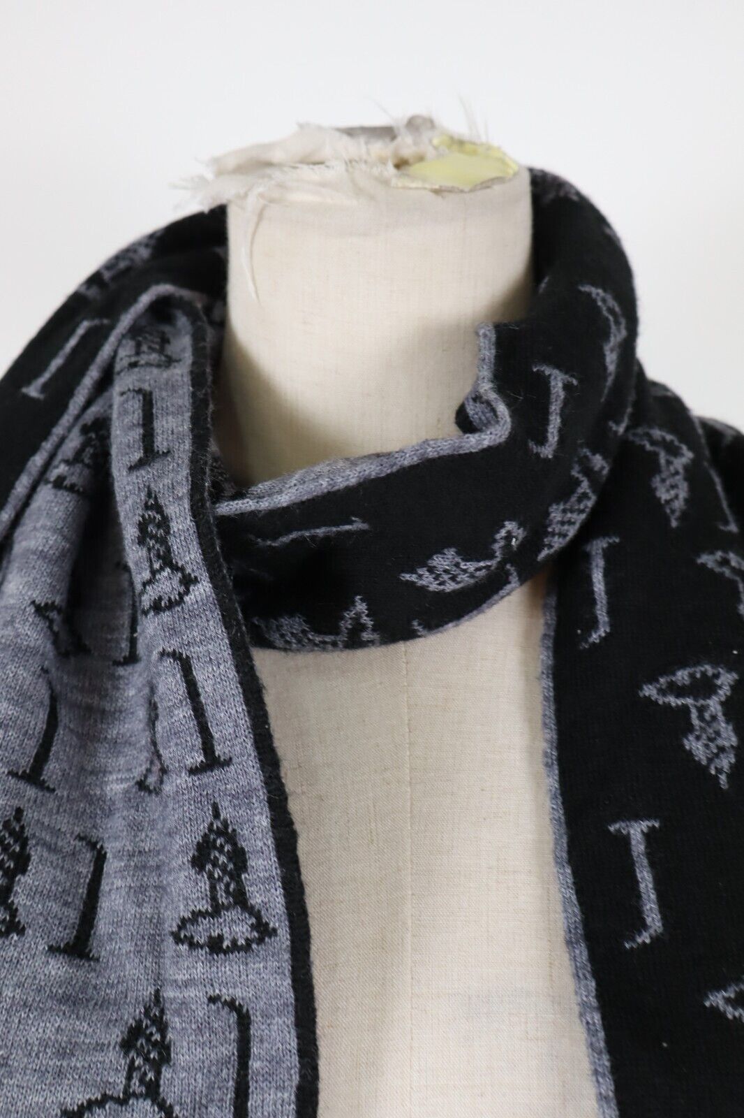 TRUSSARDI SCIARPA LANA UOMO DONNA UNISEX WOMAN MAN VINTAGE CASUAL SCARF