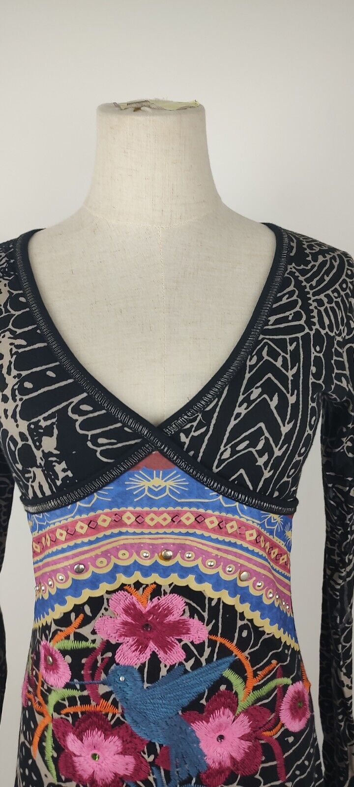 DESIGUAL VESTITO DONNA TG. XS WOMAN CASUAL VINTAGE DRESS