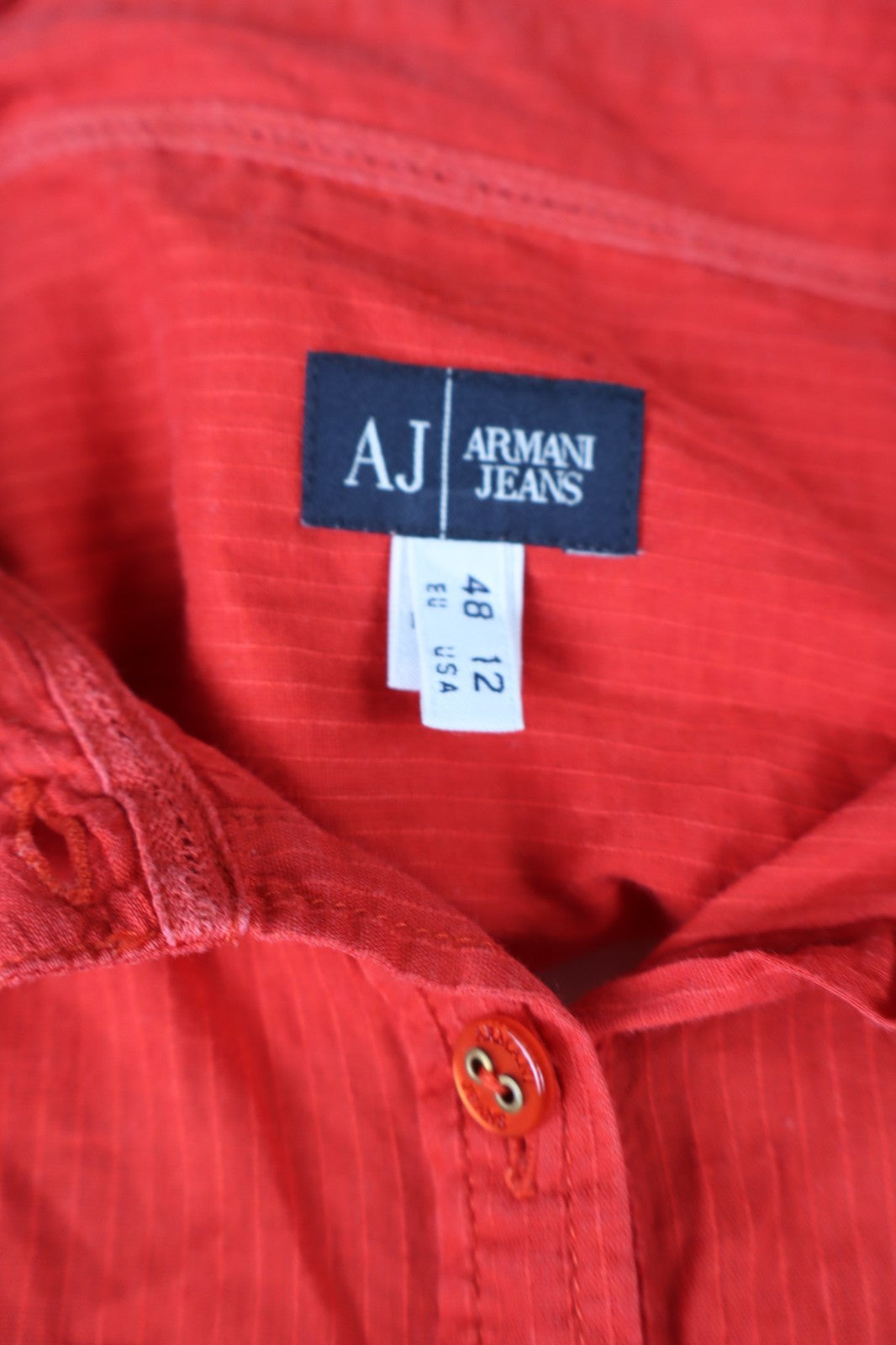 AJ ARMANI JEANS CAMICIA DONNA TG. 48 WOMAN SHIRT CASUAL VINTAGE  COTONE BLUSA