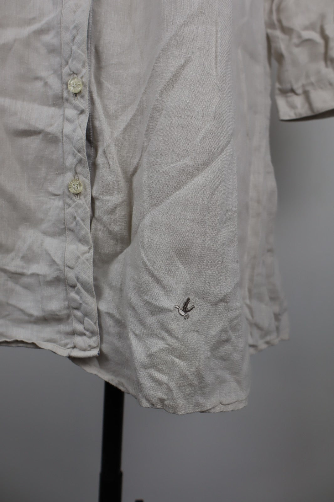 BROOKSFIELD CAMICIA  DONNA TG. 44 WOMAN SHIRT CASUAL VINTAGE LINO MANICHE 3/4
