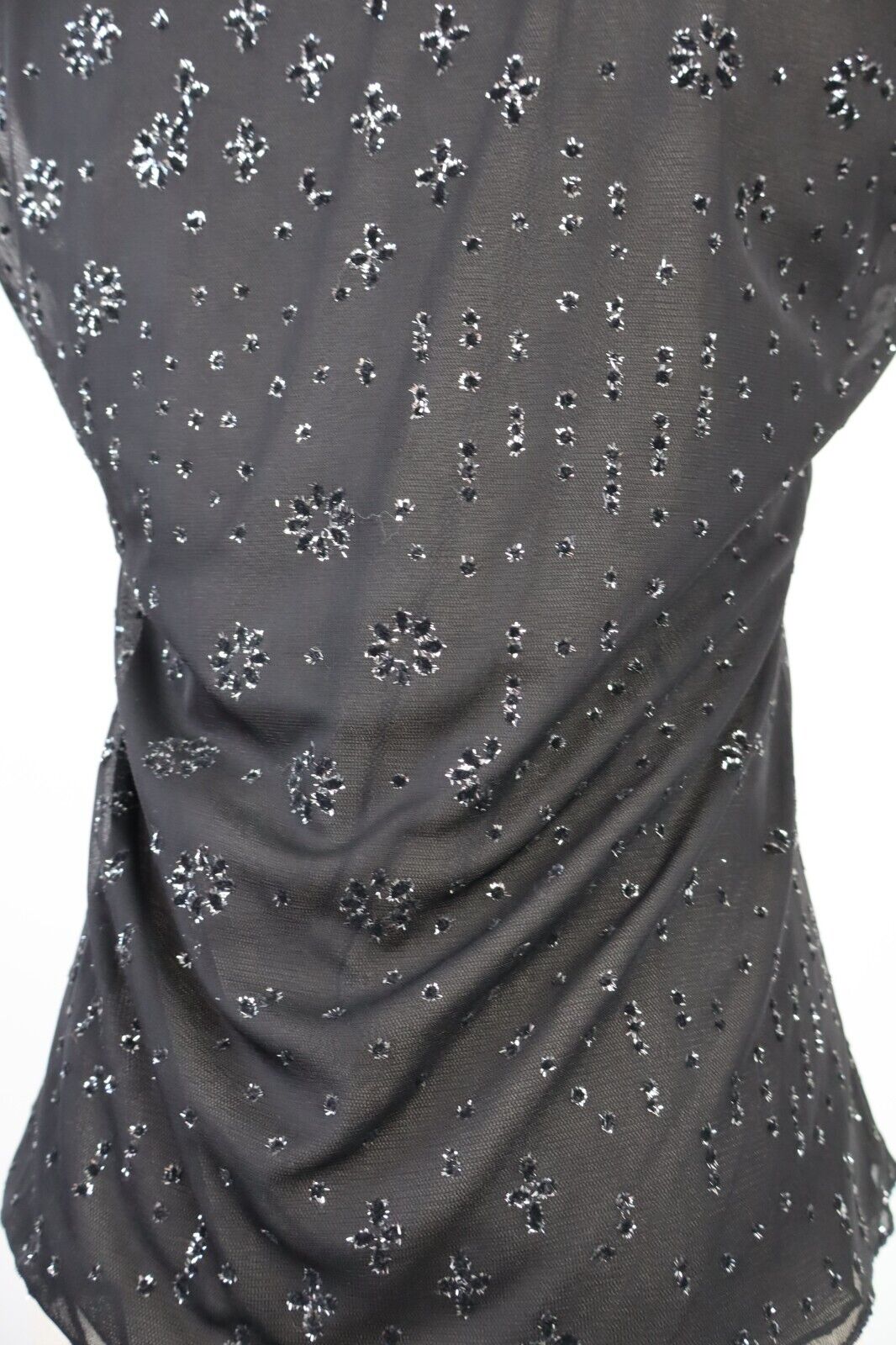 MAGLIA CROP TOP DONNA TG L WOMAN T-SHIRT GOTIC BRILLANTE SEXY VINTAGE Y2K 2000'S